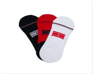 Tommy Hilfiger Men's 3 Pk Sport No Show Socks Navy -Red  Size 10-13