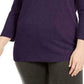 Karen Scott Women's Plus Ballet Neckline Sweater Purple Size 2X