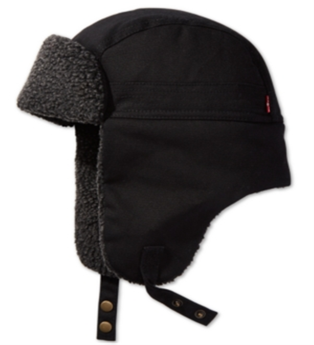 Levi's Men's Waxed Canvas Trapper Hat Black Size L/XL