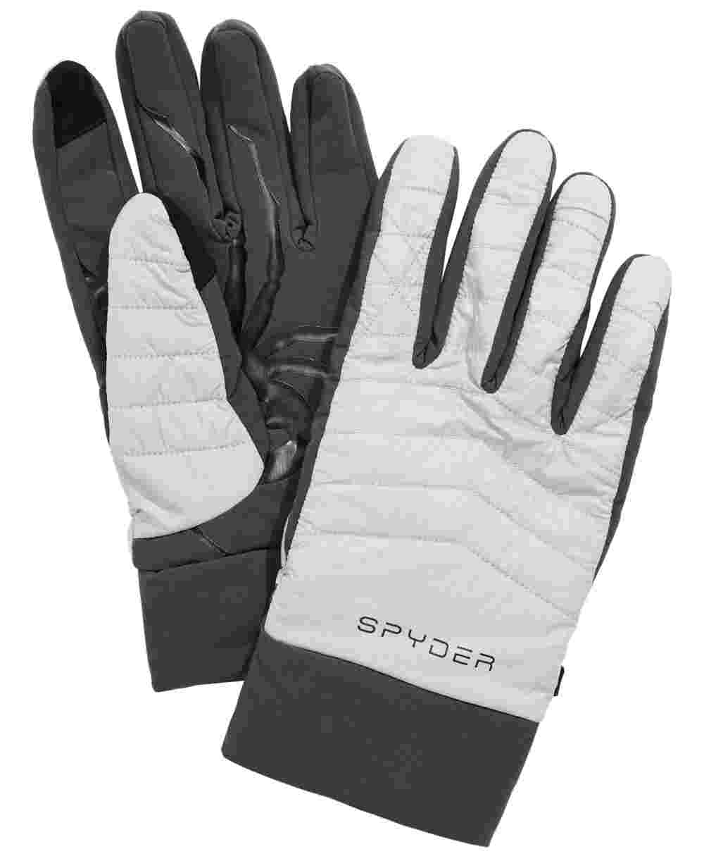 Spyder Men's Glissade Hybrid Nylon Fleece Lined Winter Gloves Gray Size Large