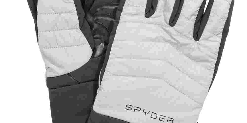 Spyder Men's Glissade Hybrid Nylon Fleece Lined Winter Gloves Gray Size Large