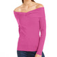 INC International Concepts Women's Twist Off-The-Shoulder Sweater Bright Red Size Large
