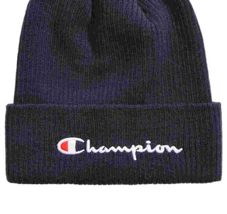 Champion Men's Cuffed Ribbed-Knit Beanie Navy Size Regular