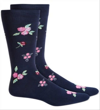 Bar III Men's Floral Socks Navy Size 10-13