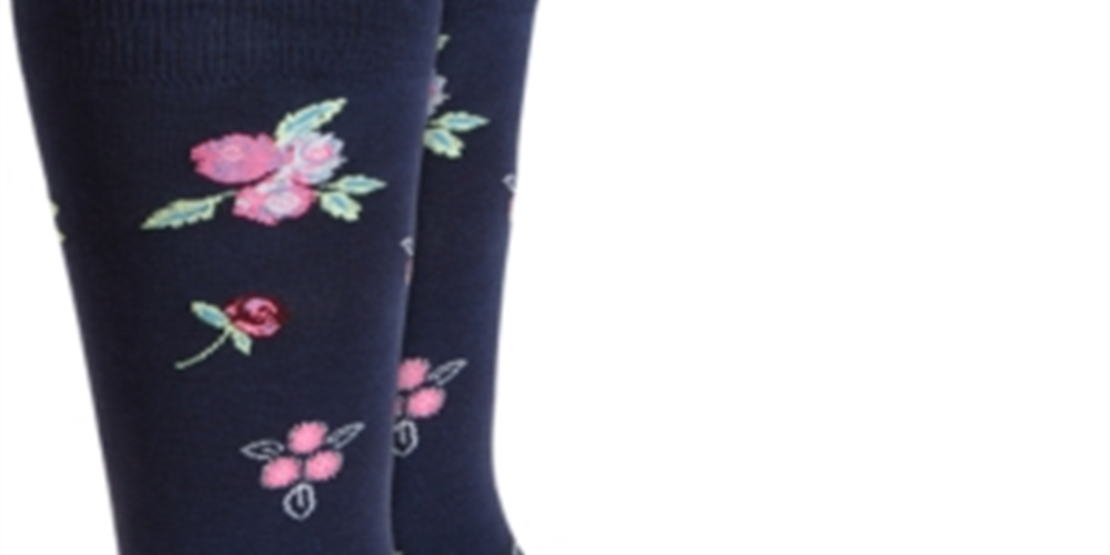 Bar III Men's Floral Socks Navy Size 10-13