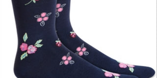 Bar III Men's Floral Socks Navy Size 10-13
