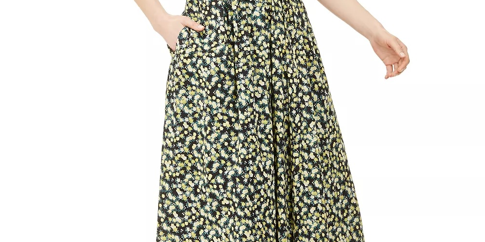 Calvin Klein Women's Sleeveless Below The Knee Fit Flare Evening Dress Green  Size 10