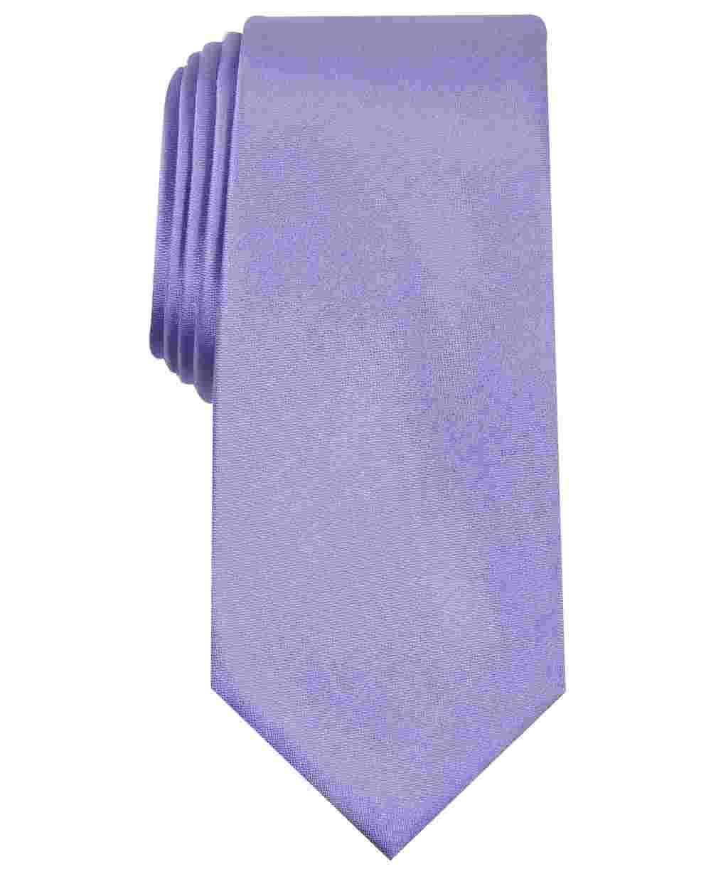 Alfani Men's Silk Blend Solid Neck Tie Purple Size Regular