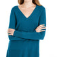 Maison Jules Women's V-Neck Sweater Bright Blue Size Small