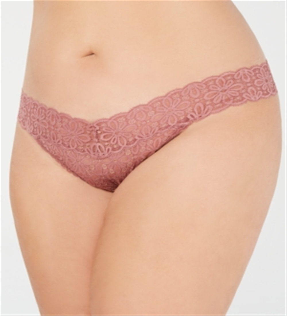 Jenni Women's Lace Thong Underwear Pink Size 1X-3X