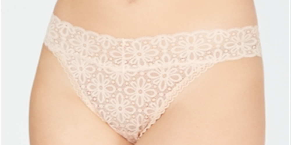 Jenni Women's Lace Thong Panty Chai Beige  Size 1X