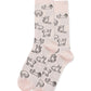 Hot Sox Men's Outline Cat Crew Socks Beige Size 6-12