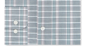 Calvin Klein Men;s Green Plaid Collared Classic Fit Moisture Wicking Dress Shirt Green Size 17.5-36/37