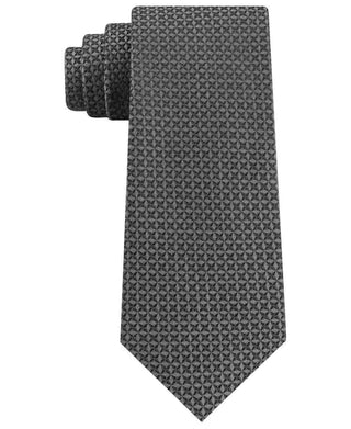 Kenneth Cole Men's Abstract Print Iridescent Geo Slim Neck Tie Gray  Size One Size