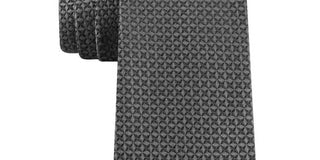 Kenneth Cole Men's Abstract Print Iridescent Geo Slim Neck Tie Gray  Size One Size