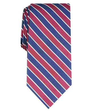 Club Room Men's Fairfield Silk Blend Striped Neck Tie Red Size Regular