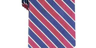 Club Room Men's Fairfield Silk Blend Striped Neck Tie Red Size Regular