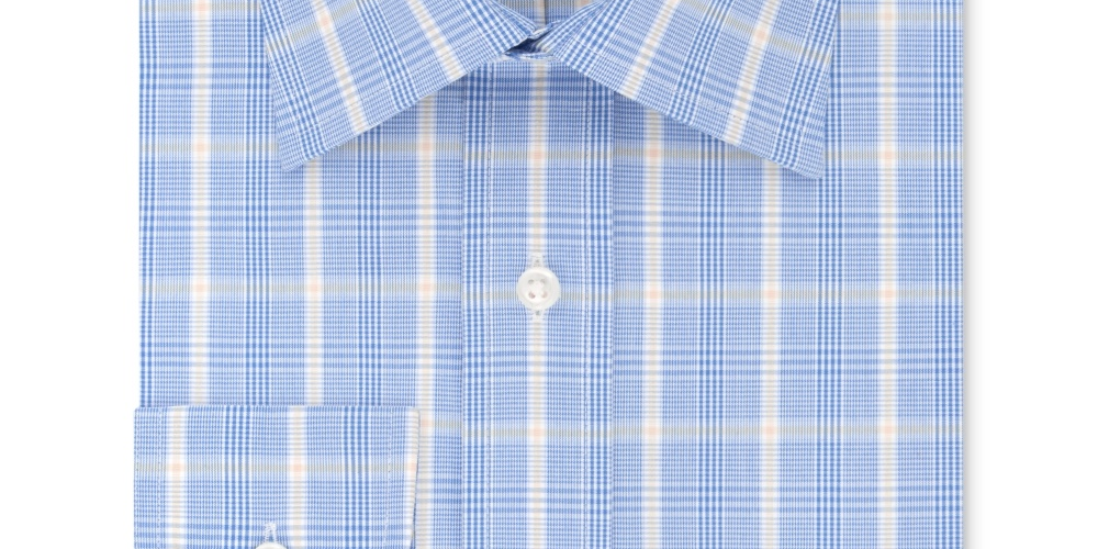 Eagle Men's Classic Regular Fit Non Iron Stretch Collar Plaid Dress Shirt Blue Size  XL