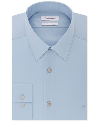 Calvin Klein Men's Slim-Fit Stretch Flex Collar Dress Shirt Blue Size 16.5X32-33