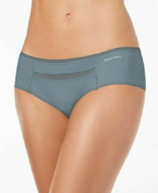 Calvin Klein Women's  Invisibles Mesh-Trim Hipster Gray Size Small