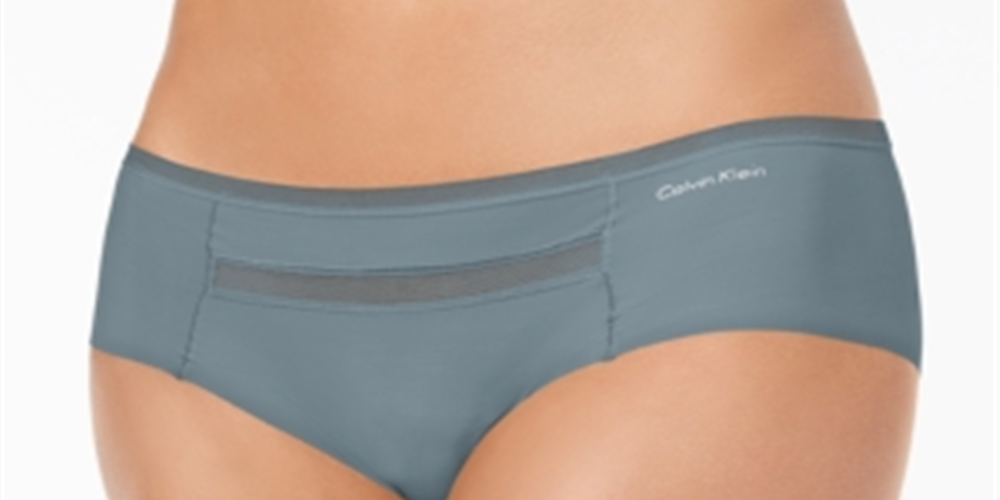 Calvin Klein Women's  Invisibles Mesh-Trim Hipster Gray Size Small