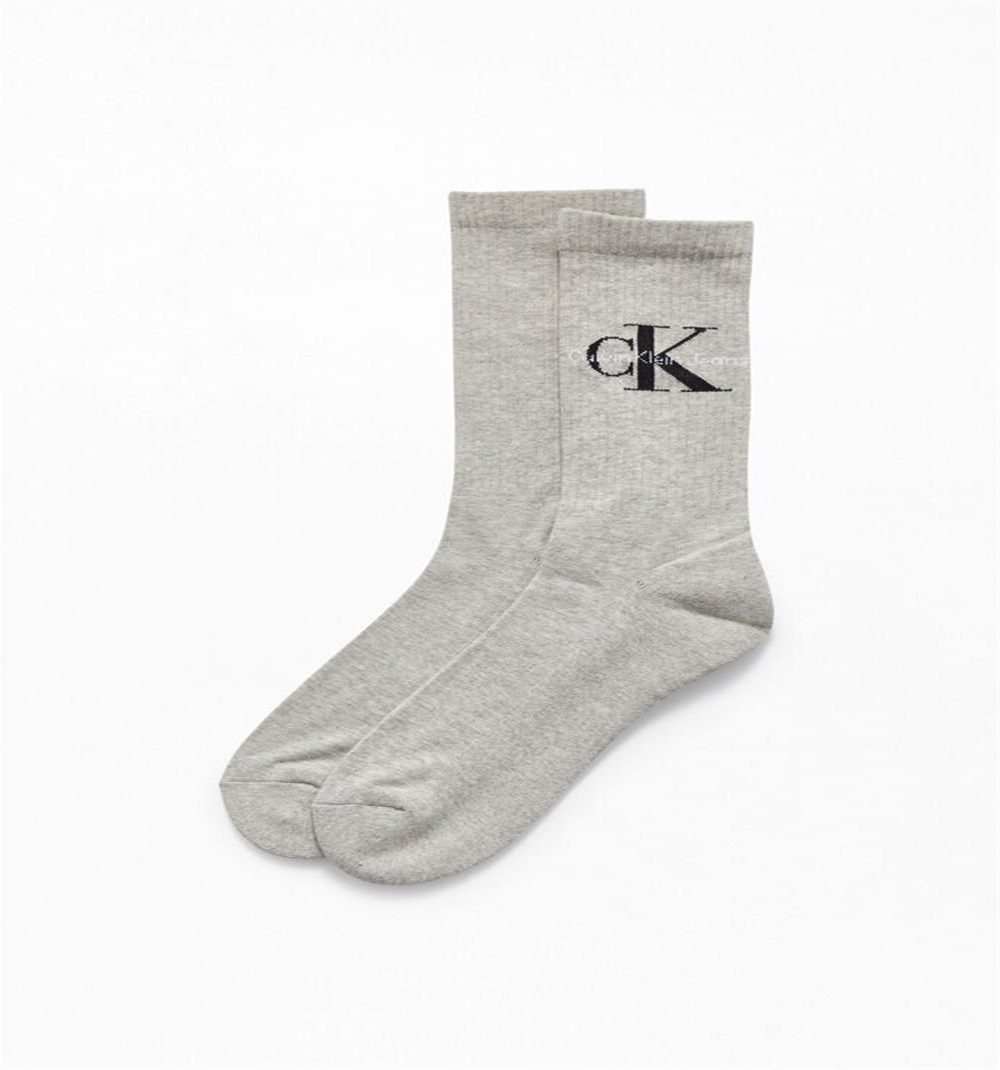 Calvin Klein Men's Logo Graphic Athletic Crew Socks Gray Size Regular