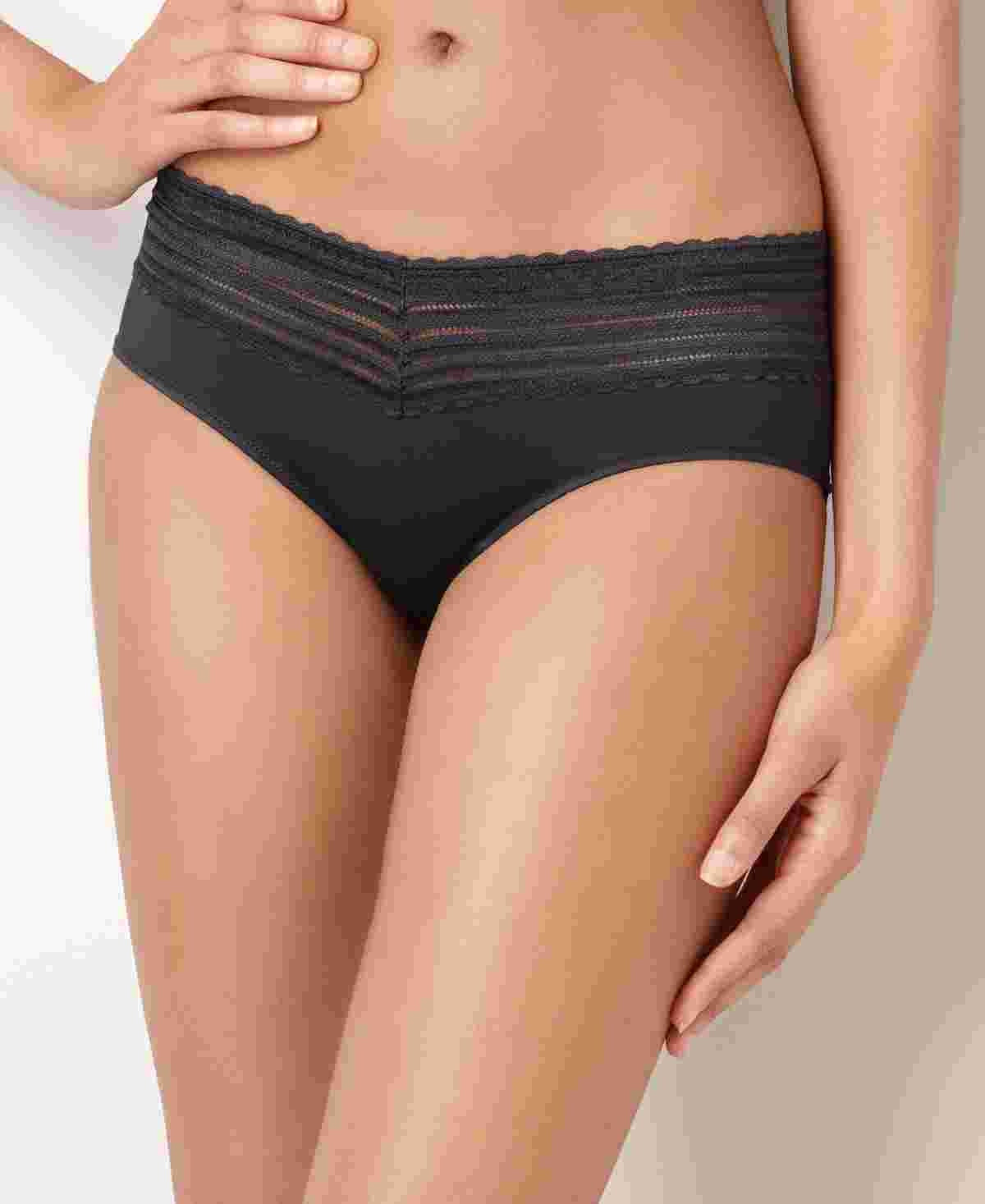 Warner's Women's No Pinching No Problems Lace Hipster Underwear Black Size X-Large