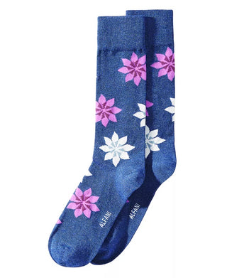 Alfani Men's Snowflake Socks Blue/Black Size One Size