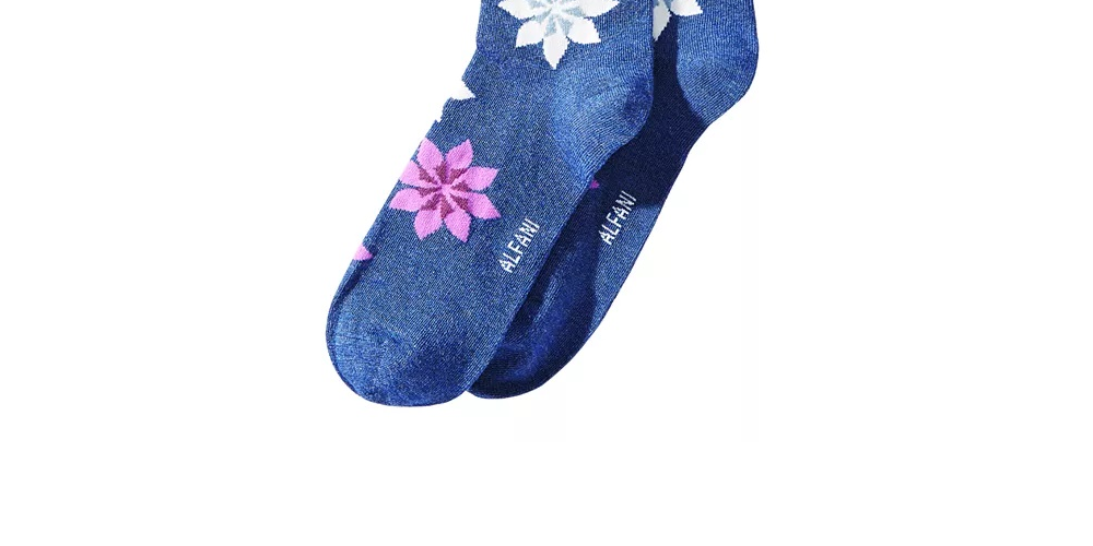 Alfani Men's Snowflake Socks Blue/Black Size One Size