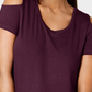 JM Collection Women's Cold-Shoulder Swing T-Shirt Wine Size X-Large