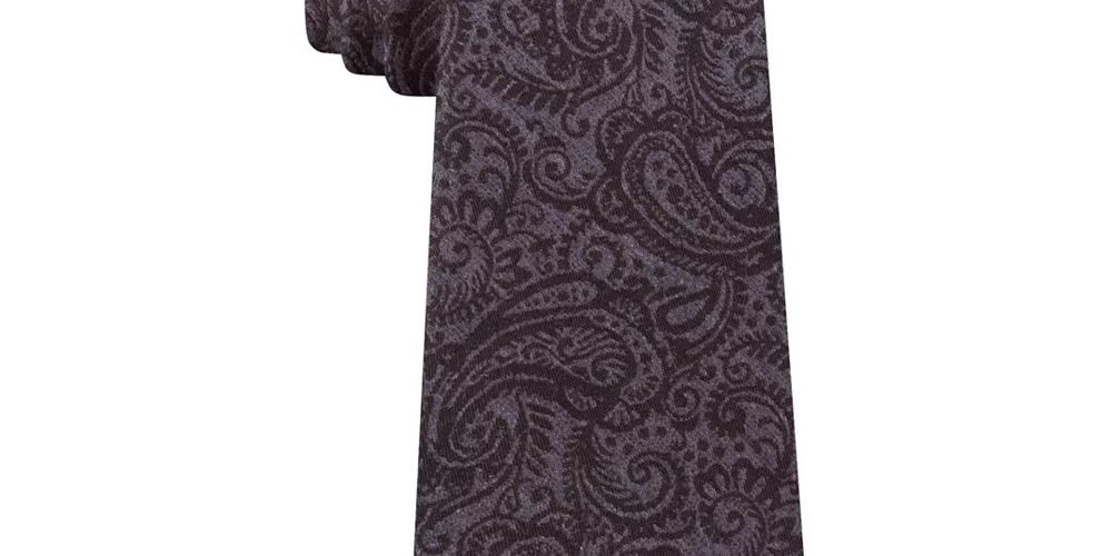 Michael Kors Men's Embossed Look Paisley Tie Red Size One Size
