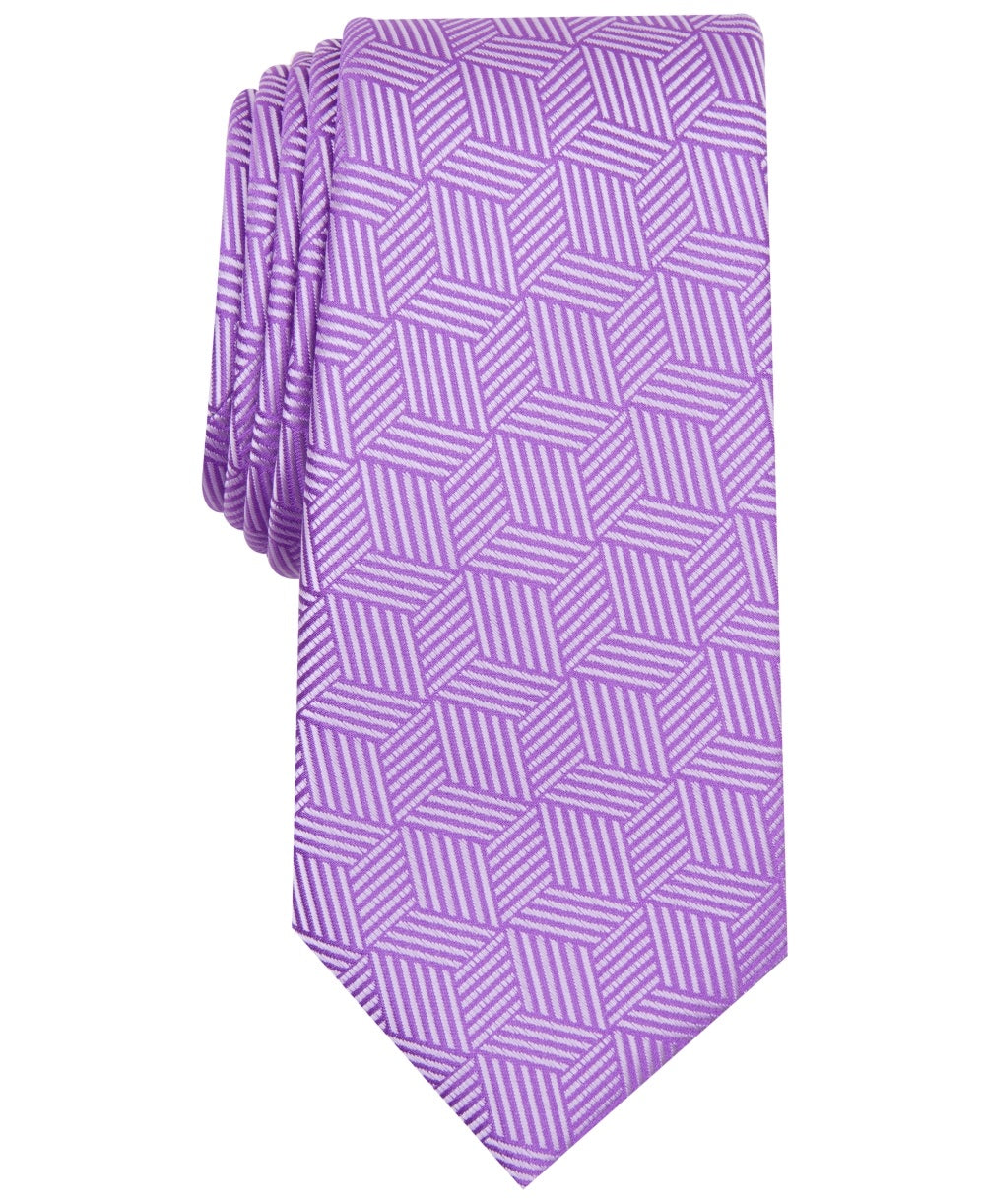 Alfani Men's Shubert Herringbone Professional Neck Tie Purple Size Regular