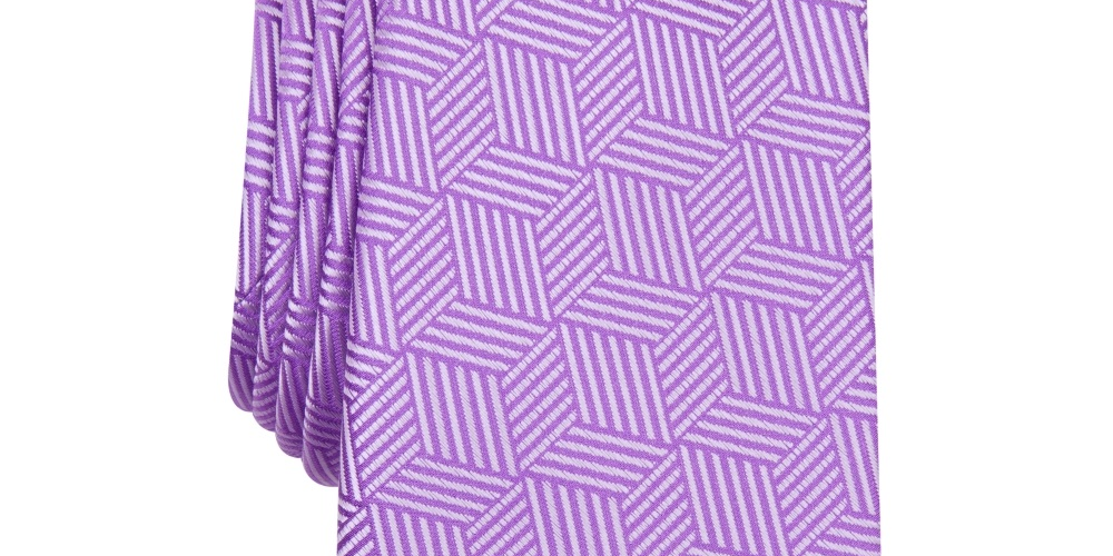 Alfani Men's Shubert Herringbone Professional Neck Tie Purple Size Regular