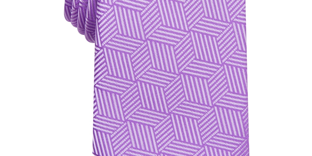 Alfani Men's Shubert Herringbone Professional Neck Tie Purple Size Regular