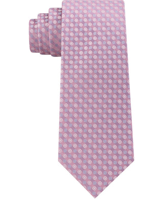 Calvin Klein Men's Mini Bullseye Slim Silk Tie Pink Size Regular