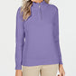 Karen Scott Women's Cotton Zip Neck Sweater Purple Size X-Small