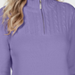 Karen Scott Women's Cotton Zip Neck Sweater Purple Size X-Small
