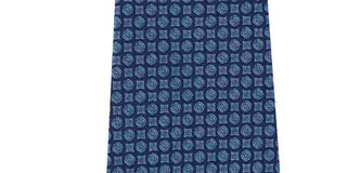 Calvin Klein Men's Clean Medallion Slim Silk Tie Blue Size Regular