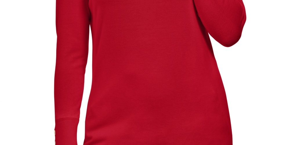 JM Collection Women's Turtleneck Sweater Red Size S
