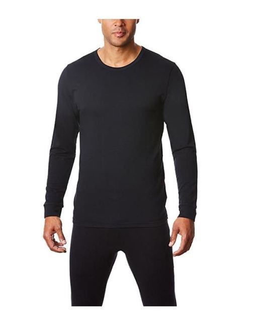 32 Degrees Men's Base Layer Crew Neck Shirt Black Size Small