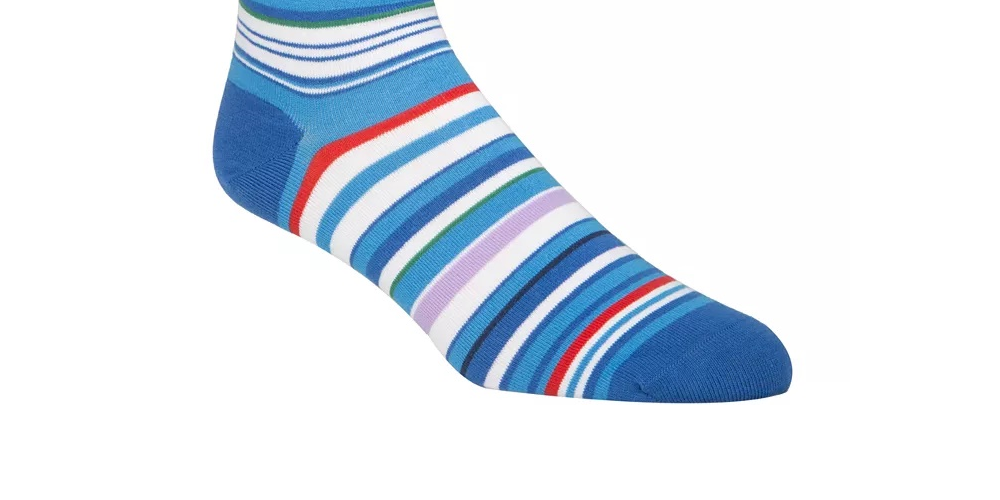 Calvin Klein Men's Striped Casual Crew Socks Pink Size 7-12