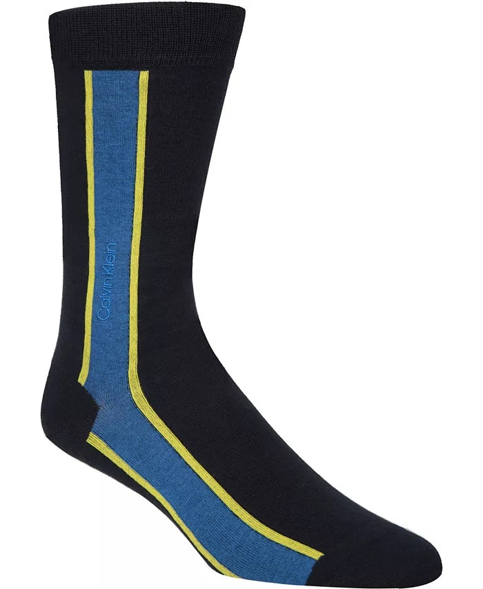 Calvin Klein Men's Striped Crew Socks Blue Size 7-12