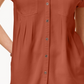 Style & Co Women's Pleated Cuffed Sleeve Top Orange Size Large