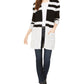 Style & Co Women's Striped Chenille Open Front Cardigan BlackSize M
