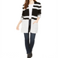 Style & Co Women's Striped Chenille Open Front Cardigan BlackSize M