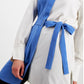 Alfani Women's Color Block Long Sleeve Collared Button Up Top Blue Size X-Large