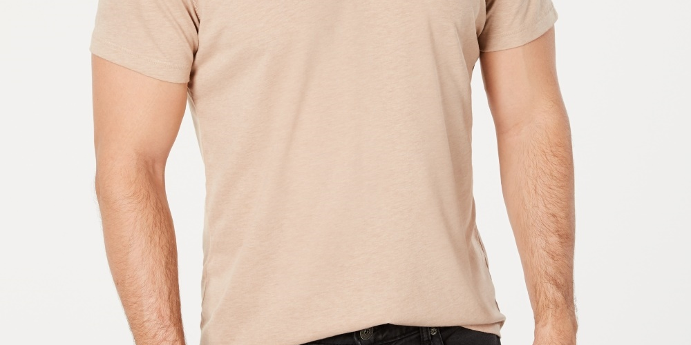 INC International Concepts Men's Heathered T-Shirt Beige Size XXX-Large