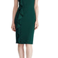 Ralph Lauren Women's Green Embellished Sleeveless Halter Knee Length Evening Sheath Dress Green Size 18