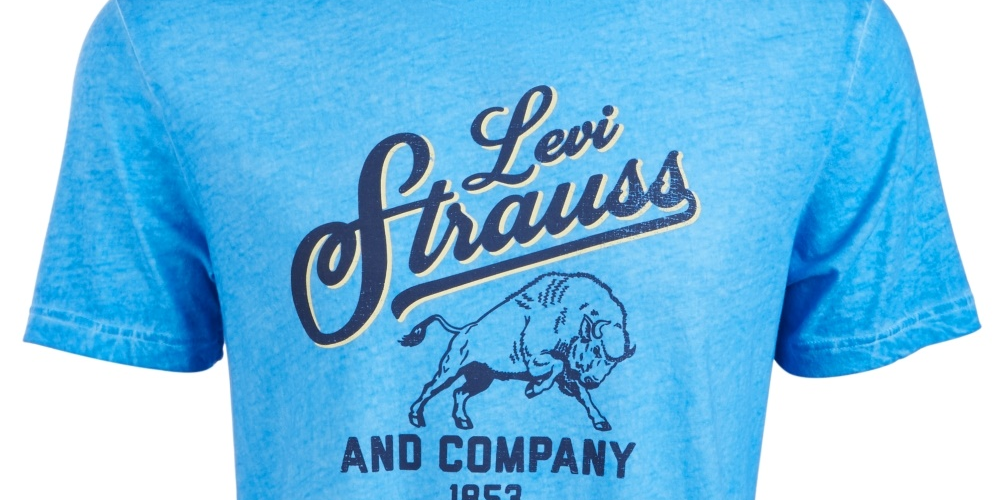 Levi's Men's Team Bison Graphic T Shirt Blue Size X-Large