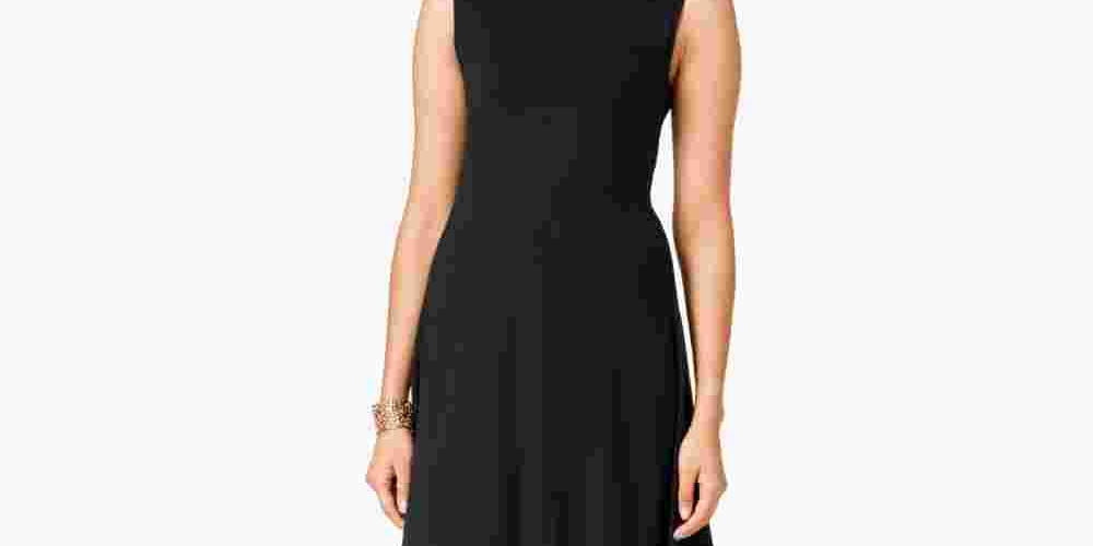 Style & Co Women's Petite Sleeveless Swing Dress Black Size PP